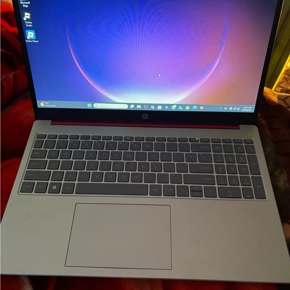HP Gray Laptop with Black Keyboard